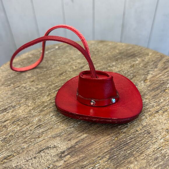 Western Leather Purse Charm Cowboy Hat Bag Charm NeW FAST SHIP - Picture 3 of 7
